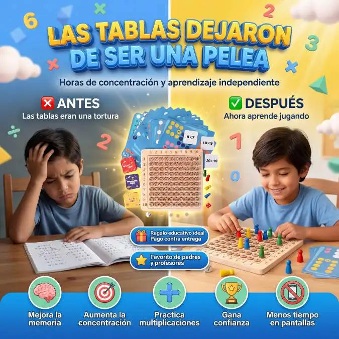 Juego Educativo para Dominar las Tablas 🧠 Fortalece la memoria ➕ Practica las tablas de multiplicar de forma divertida