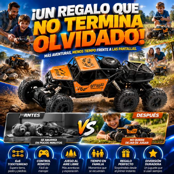 Carro RC 6x6 Monster | Más Aventuras reales en cualquier terreno