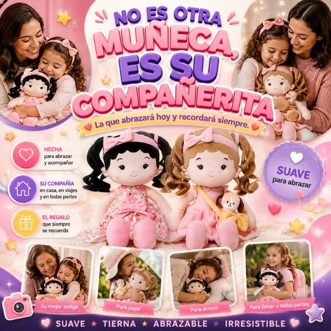 Muñeca Leya™ – Una Compañerita Suave para Crear Recuerdos Inolvidables
