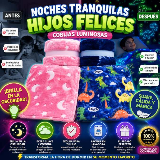 Cobija Luminosa Infantil™ | Noches Mágicas y Sueños Felices