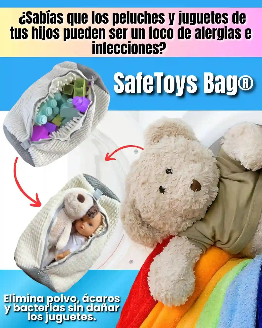 OFERTA 2 x 1 SafeToys Bag® bolsa para lavar juguetes