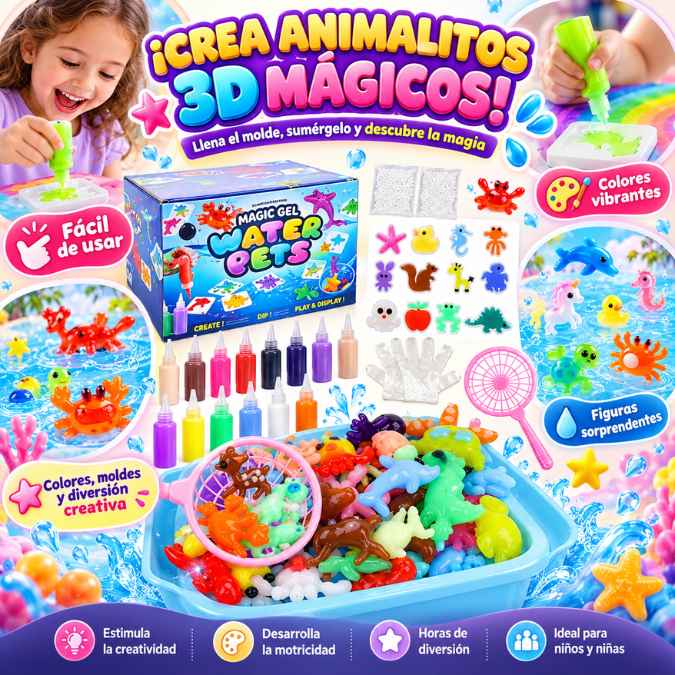 Geliverso – Kit para crear animalitos 3D con gel de colores