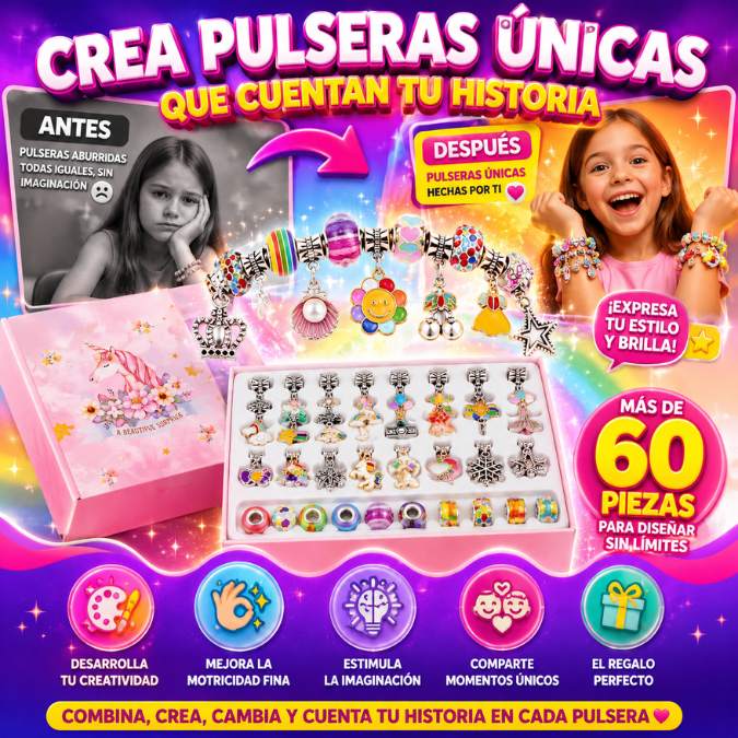 Kit de Fabricación de Pulseras Unicornio | Diseña Pulseras Personalizadas una y Otra Vez