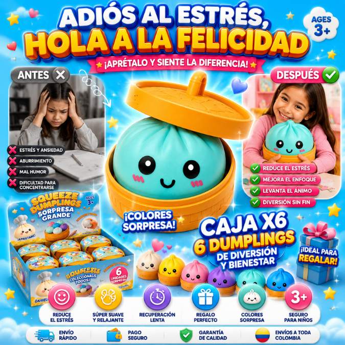 Squeeze Dumplings Sorpresa Grande Caja x6 – Diversión Suave que Enamora a Grandes y Pequeños
