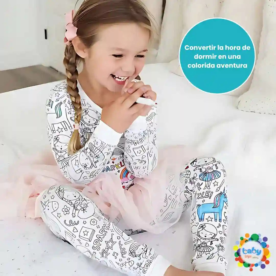 PIJAMA MÁGICA- Para niños y Niñas - Grátis Marcadores Lavables