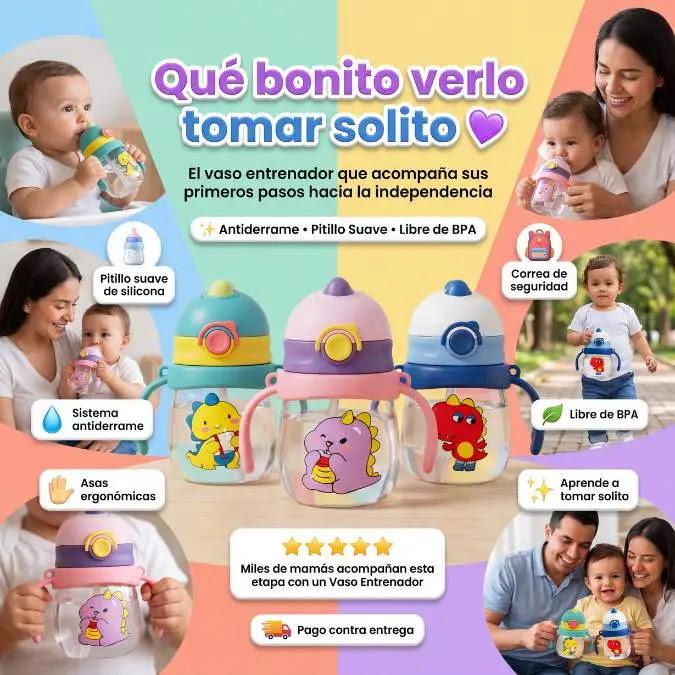 BabySip Trainer™ – El vaso entrenador que ayuda a tu bebé a tomar solito SIN derrames.