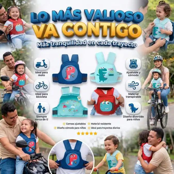 Cinturón de seguridad para niños con lindo patrón de dibujos animados para Motocicleta o Bicicleta