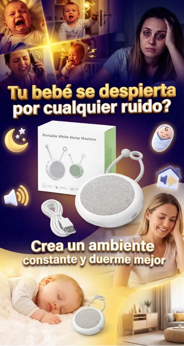 SleepyCloud Baby®Ruido blanco + luz cálida para un sueño más profundo y continuo.