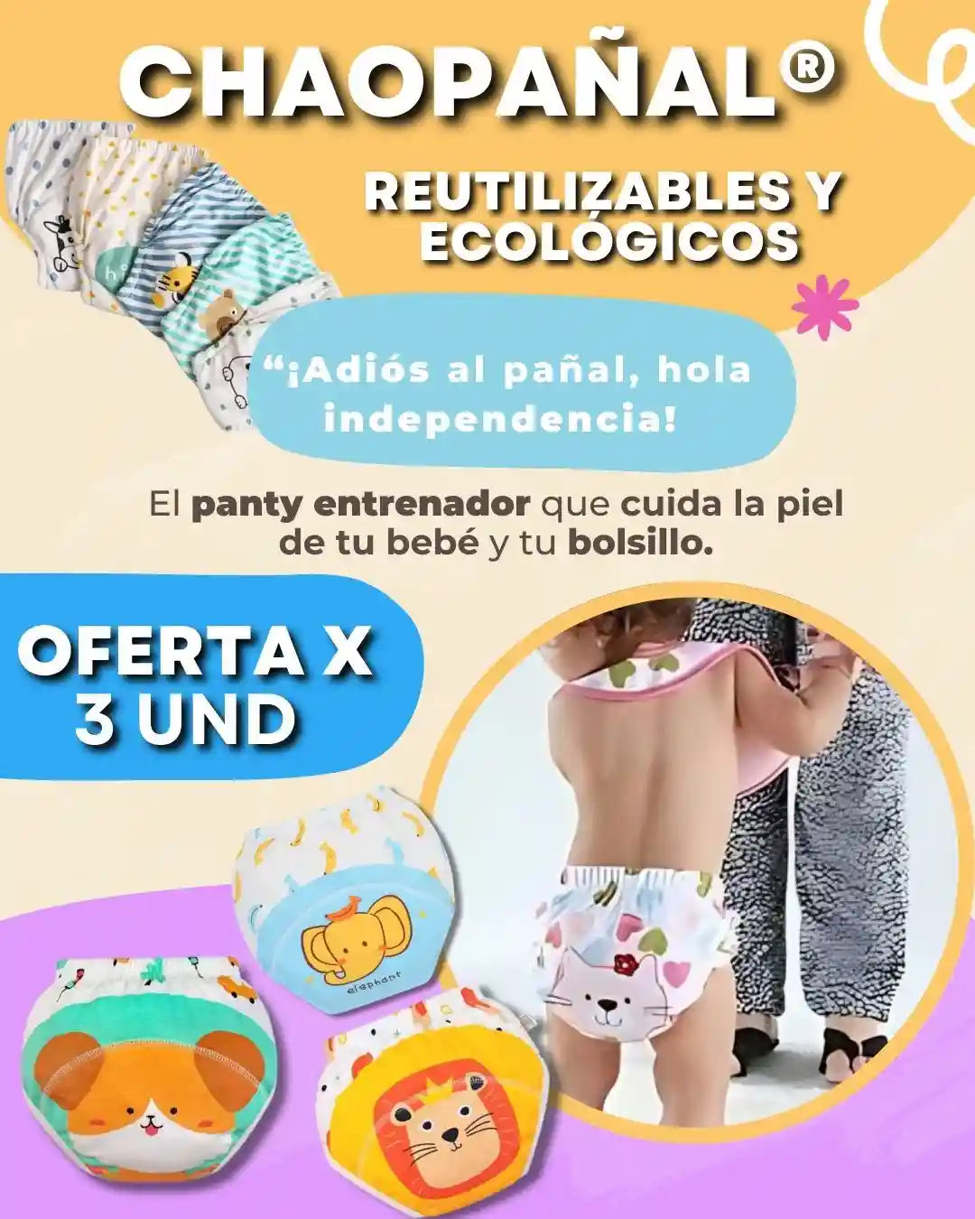 ChaoPañal® OFERTA ESPECIAL PACK X 3 UND