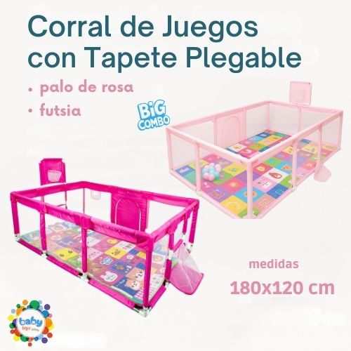 SUPER COMBO CORRAL BABYSAFE 1.80X1.50X60 + 50 PELOTAS+TAPETE