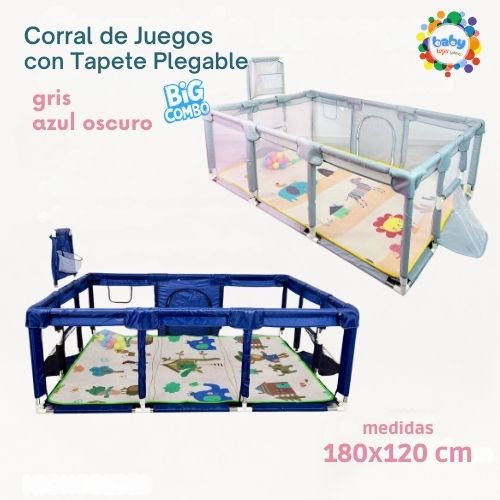 SUPER COMBO CORRAL BABYSAFE 1.80X1.50X60 +TAPETE 50 PELOTAS+MALETIN