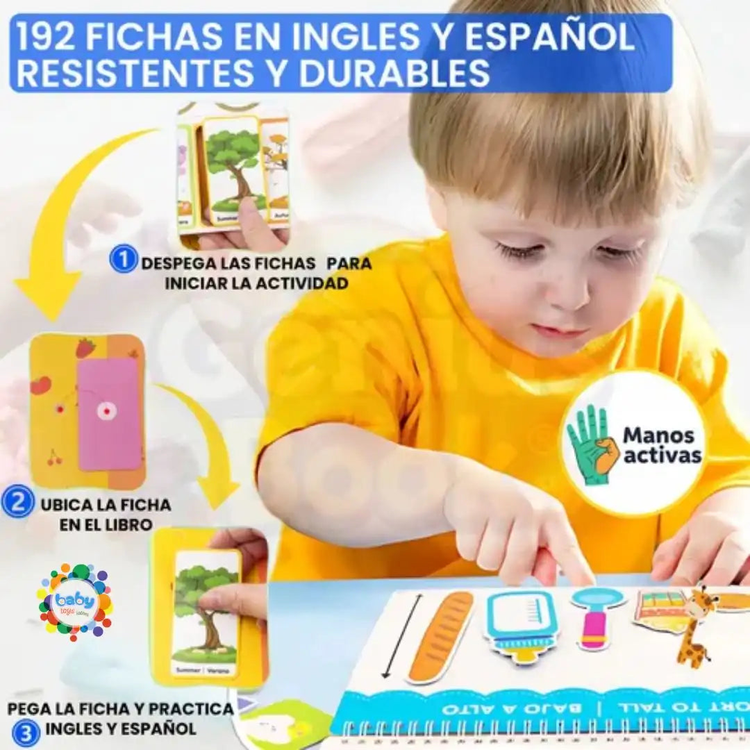 GENIUS BOOK Libro Didáctico Aprendizaje Bilingüe Niños Montessori
