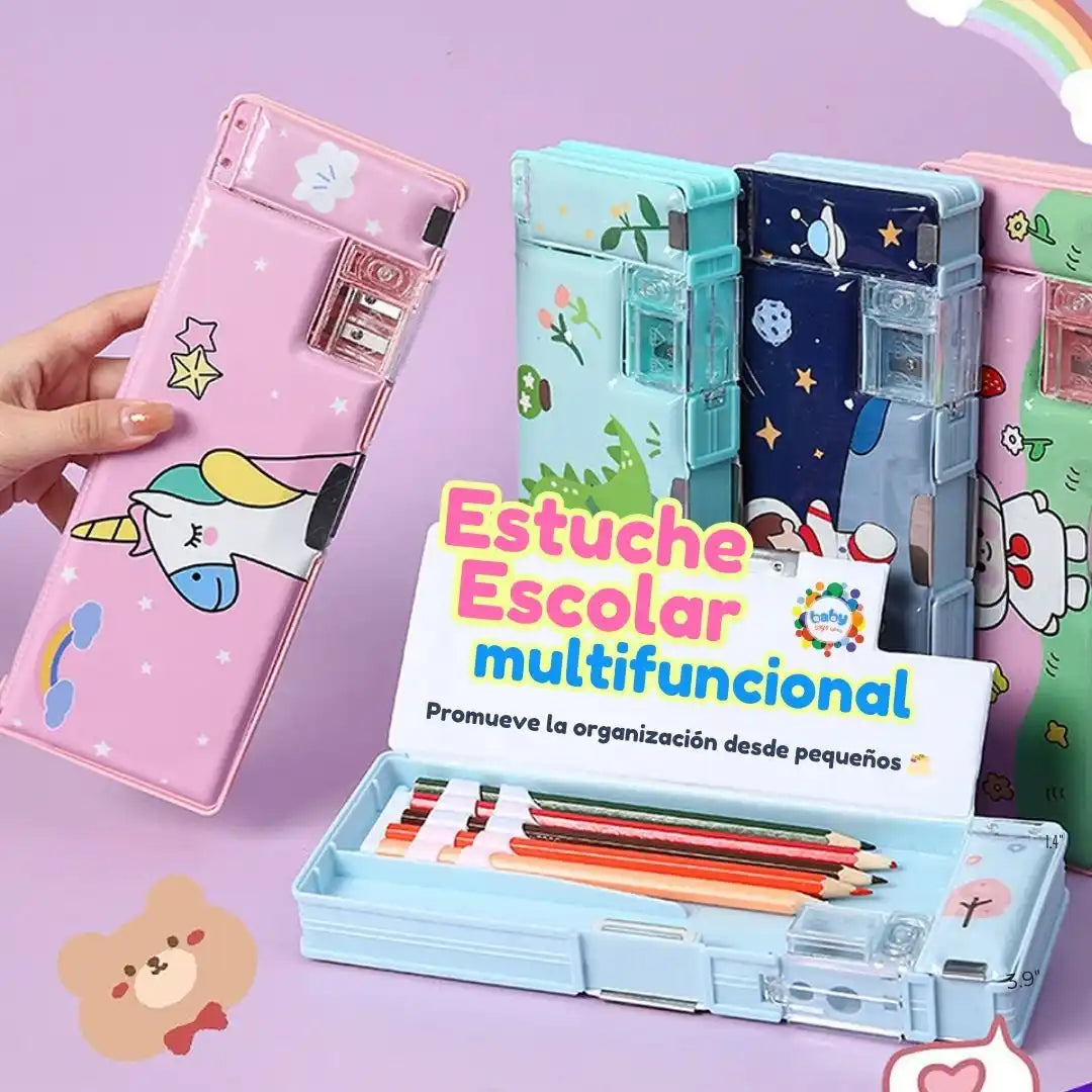 🎁Estuche Escolar multifuncional🎁¿Tu hijo siempre vota los colores? ¡Eso se acabó!