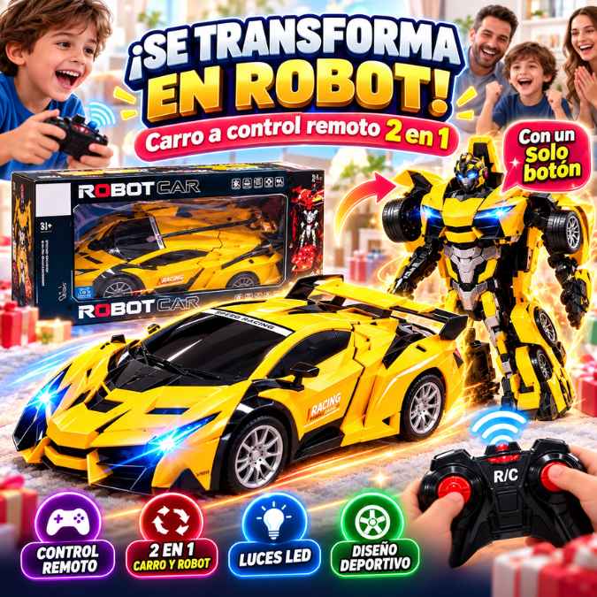 Carro Robot Transformable 2 en 1 – ¡Se convierte en robot con solo presionar un botón!