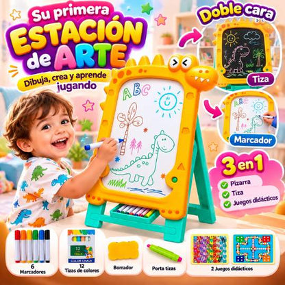 DINOART ✏️🌈 | 2 Pizarras y 2 Juegos Didácticos Aprende Jugando