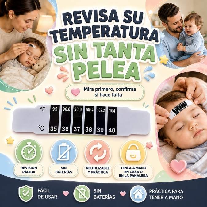 Termómetro Adhesivo para Bebés – Revisa la temperatura rápido y sin baterías