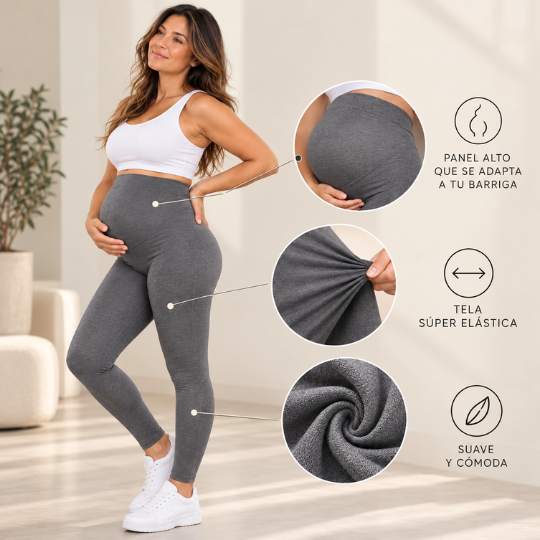 Legging Materno Talle Alto – Soporte Abdominal y Comodidad Durante el Embarazo