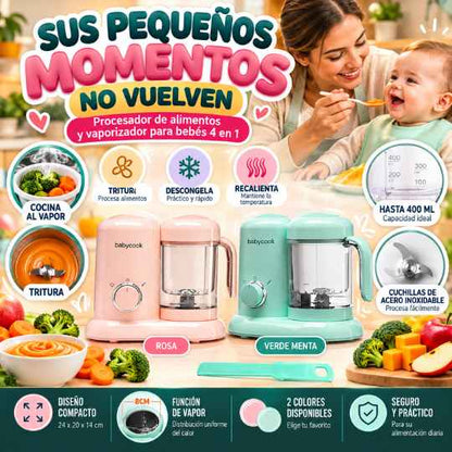 Procesador de Alimentos para Bebés 4 en 1 – Prepara sus papillas sin tanto enredo 🥣