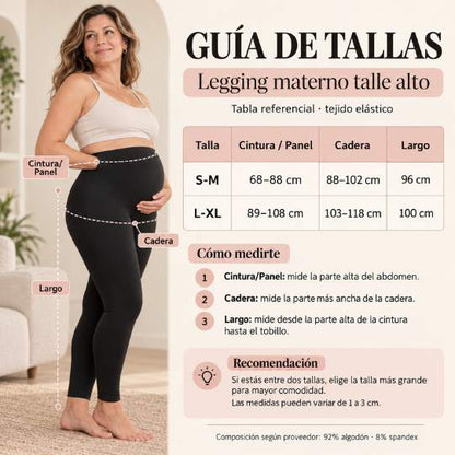 Legging Materno Talle Alto – Soporte Abdominal y Comodidad Durante el Embarazo