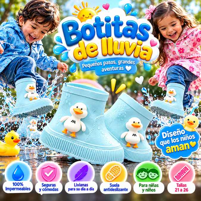 Botitas de Lluvia Patito™ – Pequeños Pies Protegidos, Grandes Aventuras