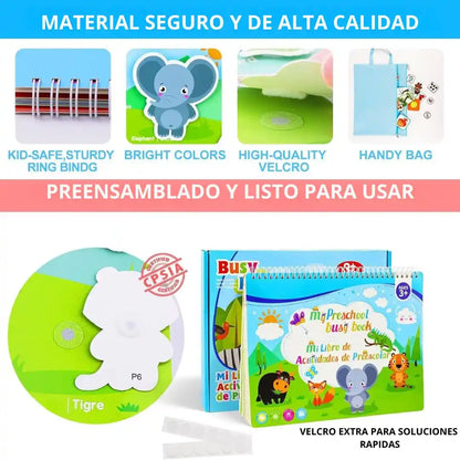 GENIUS BOOK Libro Didáctico Aprendizaje Bilingüe Niños Montessori