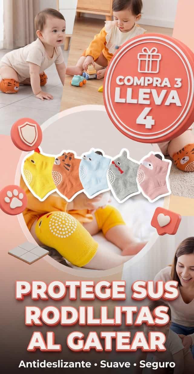OFERTA PAGUE 3 LLEVA 4 UND Rodilleras para bebé con adorables motivos de animales.