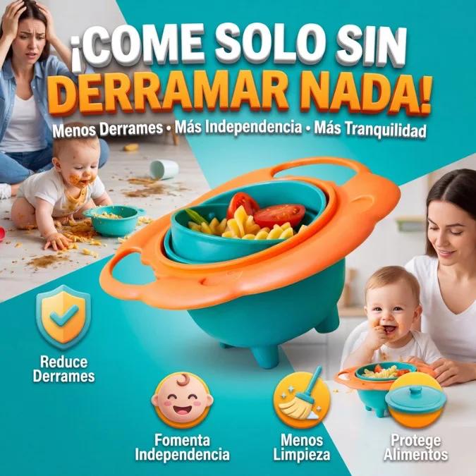 ✨ Tazón Giratorio Antiderrames –  ✨🍽️ ¡El plato más divertido y seguro para tu bebé! 🍽️🦁