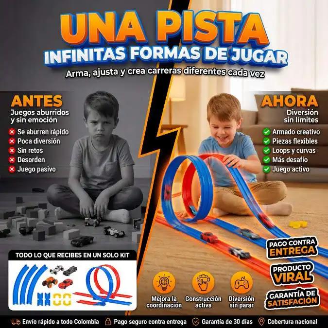 ¡Vive la experiencia de carreras definitiva con el circuito de carreras flexible!