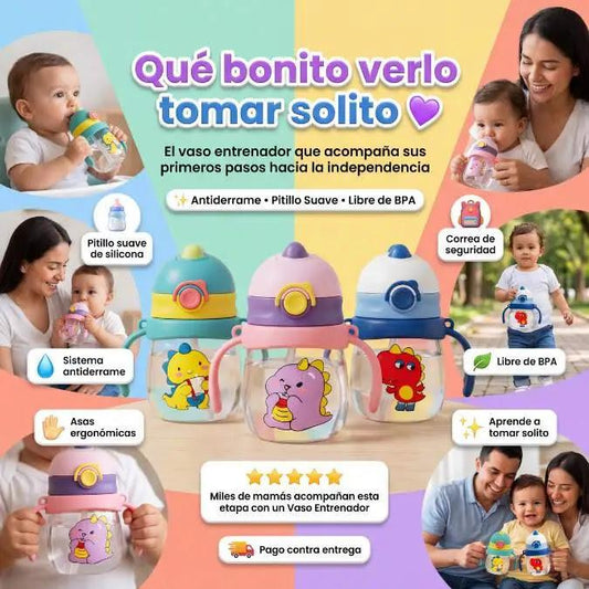 BabySip Trainer™ – El vaso entrenador que ayuda a tu bebé a tomar solito SIN derrames.