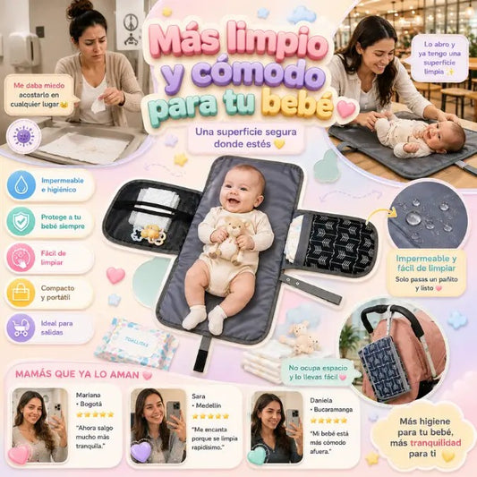 CambiaBaby Go™-El cambiador portátil que hace cada salida MÁS práctica para mamá.