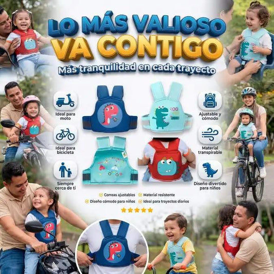 Cinturón de seguridad para niños con lindo patrón de dibujos animados para Motocicleta o Bicicleta