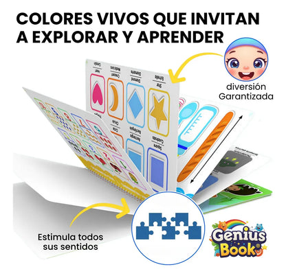 GENIUS BOOK Libro Didáctico Aprendizaje Bilingüe Niños Montessori