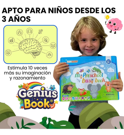 GENIUS BOOK Libro Didáctico Aprendizaje Bilingüe Niños Montessori