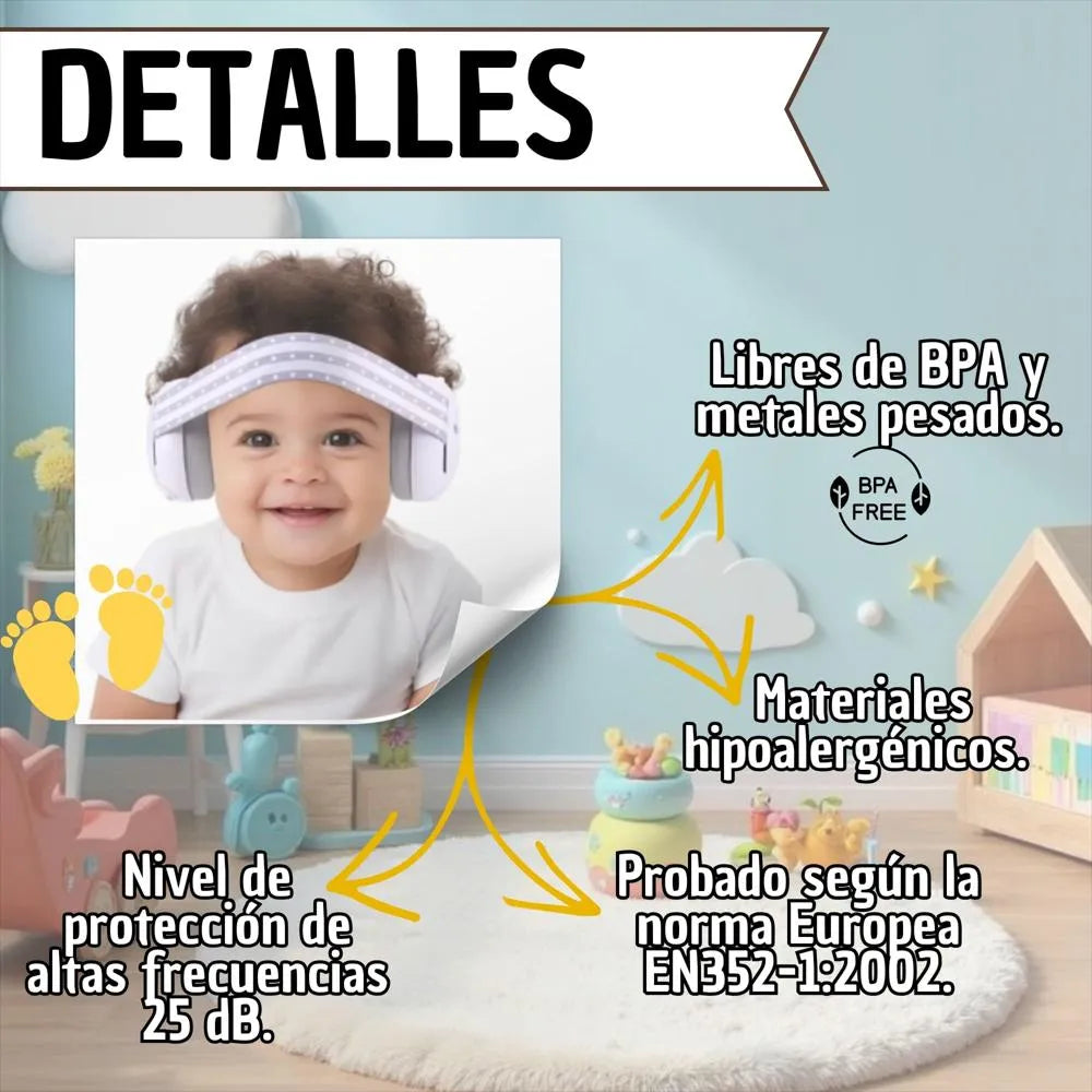 SleepBaby Protect™ Reduce el ruido fuerte y brinda a tu bebé un descanso cómodo y seguro donde sea.  🔥 40% OFF por lanzamiento